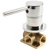 SageFurned Miscelatore manuale con valvola da 1/2 pollici, montaggio a parete, rotonda, nascosta, controllo dell'acqua calda e fredda, monocomando, in ottone, rubinetto per doccia per bagno (cromato)