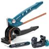 LIBRATON Curvatubi Manuale, Piegatubi Rame, Piegatubi 180 Gradi, 3 in 1 Curvatubi Per Tubo Rame 1/4 5/16 3/8, con Mini Tagliatubi e Sbavatore, per Ottone, Alluminio e Acciaio Sottile Tubi