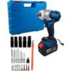 Generico Trapano Avvitatore ad Impulsi a Batteria, Avvitatore Massa Battente, Coppia 500MN 2 Batterie da 68V 6AH Motore Brushless 3000 RPM, Base di Ricarica Veloce, Valigetta con Accessori