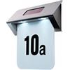 Outdoor Lights Lifetime-Home - Numero civico con illuminazione a 2 LED ad energia solare in acciaio inox