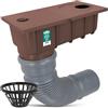 Millto Pozzetto Di Scarico Per Grondaia 110 mm Raccoglitore Pluviale Da Giardino Apribile Innesto Tubo Pluviale Pozzetto Di Ispezione Con Griglia Tubo Flessibile 340‑400 Marrone