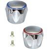 Whychstore 2 manopole per rubinetto, manopola per rubinetto di ricambio, per rubinetto di ricambio, coperture cromate rosse e