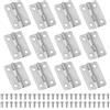PATIKIL Cerniere a Scatto Piccole 1 Pollici, 12pz Mini Cerniera per Scatole Gioielli con Viti per Scatole Gioielli in Legno Armadietto Cassetti Porte Cancelletto, Argento