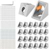 SUPAWAY 40 connettori angolari in alluminio, 20 x 20 mm, supporto angolare da parete, griglia angolare in alluminio con scatola, per profili di montanti 2020 2040, stampante 3D, router CNC, progetti