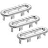 PATIKIL 2x0,7 Pollici Ring di Troppopieno, Lavello Tondo Coperchio Lavabo Bordo Ovale Inserto Plastica Tappi Rotondi Foro per Cucina Bagno, Argento 3 Pezzi