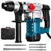 TANIASHOP Trapano Martello Demolitore Perforatore Mandrino SDS Plus 1500W 0-1050 giri/min 4,5J 3 Funzioni Tassellatore con Valigetta 3 Punte 2 Scalpelli impugnatura Antivibrazione