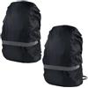 Healeved Copertura per Zaino da 30-55l Oxford Bordo Elastico e Strisce Riflettenti per Ciclismo e Equitazione, Confezione da 2 Pezzi