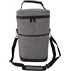 Yosoo Health Gear Borsa Termica per Vino da 2 Bottiglie, Portabottiglie Isolata in Tela a Prova di Perdite con Manico Divisorio Imbottito e Tracolla Regolabile, Custodia Portatile per Vino per Feste