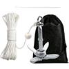 Nimblyne Set di 4 ganci con corda da 20 m, diametro 6 mm, zincatura, per piccole imbarcazioni e pulizia di piante acquatiche prima della pesca