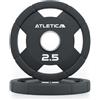 ATLETICA Piastre in gomma 4H, dischi gommati, resistenti, antiurto, diametro 50 mm, coppia da 1,25 kg a 25 kg, dimensioni 2 x 2,5 kg