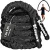 Keepark Corda per saltare, corda per saltare pesante per fitness, per uomini e donne, per allenamento muscolare, attrezzatura per allenamento a casa, 38 mm x 3 m, nera