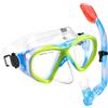 WOVOKA Maschera Subacquea Bambini, Maschera Snorkeling Anti Appannamento Anti-Perdite Vista Panoramica a 180 Gradi Maschera da Sub HD Maschera e Boccaglio Vetro Temperato per Bambini Junior