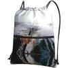 YYHHAOFA Zaino con cerniera e coulisse con stampa di canne da pesca, durevole, leggero, impermeabile, per viaggi, sport e trasporto quotidiano