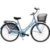 CICLI DANTE - Bicicletta donna da città per passeggio Olanda 26, classica stile retrò ad una velocità, con particolari neri e cestino anteriore (Rosa pastello)