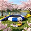 Generic Trampolino gonfiabile per laghi e piscine, completo di pompa di gonfiaggio e scivolo, perfetto per divertimento oceanico