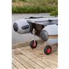 LaunchingWheels.com Ruote di lancio per barca gommone, ruote di motore fuoribordo pieghevoli per gommone gonfiabile, acciaio inox (L forma, Heavy Duty)