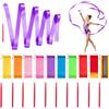 TAODUOFE 10 nastri per ginnastica e danza con giunto universale a 360°, in seta, 200 cm, per ginnastica ritmica, danza, spettacoli di carnevale e circo, bacchetta per twirling
