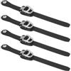 OKUMEYR Set 4 Fibbie Regolabili per Pattini a Rotelle e Scarpe da Pattinaggio, Design Robusto in Pp Nero Cinghie di Fissaggio per Uso Sportivo