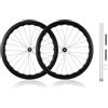 KUNYOS 700C/622 Mm Set di Ruote da Corsa in Carbonio Ultraleggero, Set di Ruote Tubeless Ready, Cerchio Wave da 5045 Mm, Freni A Disco Center Lock, Ruota Libera 36T, HG/XDR