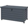 Baule da Esterno da 311L con Serratura e 2 Maniglie 120x62x66 cm in Acciaio Zincato Grigio Scuro