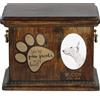 Art Dog Bull Terrier - Urna Per Ceneri Di Cani Con Piastra In Ceramica E Descrizione DE