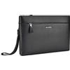 Balidiya Pochette in Vera Pelle per Uomo, Borsa da Polso e da Lavoro Grande a Busta, Nero-03, Taglia Unica, Classico, Casual, Quotidiano, Affari