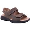 ROBERT 03310 Marrone Sandali Uomo Made in Italy Due Strappi Regolabili Tomaia Fodera Sottopiede Memory Vera Pelle Zeppa 3,5 CM