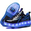 Mateju Scarpe con Rotelle per Ragazzo e Ragazza, Sneakers Retrattile Doppia Ruote Scarpe da Skateboard 2 in 1per Bambini, Scarpe Sportive All'aperto Unisex Multisport Scarpe