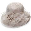 JowTreex Cappello da sole da donna, in organza, fascinator, per feste e chiese, per matrimoni e spiaggia, cachi, M
