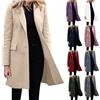 Generic Giacca lunga da donna, elegante, leggera, taglie forti, con risvolto, per lavoro, ufficio, lavoro, casual, ampia, con tasche e bottone, Grigio scuro, XXL