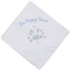 Aifrymne 1 fazzoletto Happy Tears da donna, 30 x 30 cm, regalo di nozze per sposa e madre, in cotone ricamato con pizzo floreale blu, ricordo perfetto per sposa, addio al nubilato e celebre anniversario