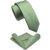 RBOCOTT Cravatta e fazzoletto quadrato da taschino da 6,1 cm, tinta unita, con fermacravatta da uomo (6 cm), Verde salvia 2, Taglia unica