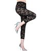 Geyoga Leggings in pizzo anni '80 per le donne Costume ritagliato Leggings Fancy Womens Leggings senza piedi modello floreale collant, Nero , S-L