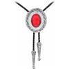 GelConnie Bolo Tie per uomo donna Rodeo Cowboy cravatta in pelle turchese nativo americano collana cowgirl costume, Pl0121-rosso, Medium