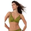 Lovable Parte Alta del Costume | Reggiseno con Ferretto e Coppe Imbottite Removibili | Apice Alto | Braid Shiny Micro Donna, Verde Cardamomo 36C - 4C