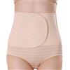 Bamboopack Fascia addominale post gravidanza, supporto regolabile dopo la nascita, traspirante, elastica (Beige)