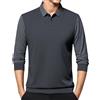 YOSUWOAI Maglione invernale da uomo con colletto a camicia a maniche lunghe, top 2 in 1 con colletto, maglione elegante da lavoro con revers, finto maglione a due pezzi, camicia casual, O grigio scuro