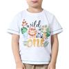 WAWSAM Maglietta per il primo compleanno per bambino 1 anno di età B-Day Tee Regalo Primo Tema Festa di Compleanno Top Tee, bianco, 1T
