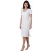 Lovable Camicia da Notte Lunga in Jersey Stampato | Scollo a V e Taglio sotto Seno Modellante | Comfort Femminile | Donna, Bianco Latte con Stampa 4 - L