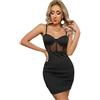 XFSRG Vestito Donna Elegante Spaghetti Vestiti Abito Corto Estivi Aderente Trasparente Vestito da Cerimonia Abiti da Festa Cocktail Sera Eleganti Dresses for Women (M)