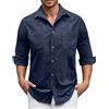 YOSUWOAI Camicia in velluto a coste, da uomo, a maniche lunghe, in tinta unita, vintage, con tasca sul petto, oversize, per il tempo libero, con bottone, camicia da lavoro, stile retrò, a maniche
