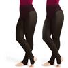 HZHSGLY 2 paia di collant da danza, comodi collant da danza senza piede neri, collant senza piede per donne e ragazze per jazz, uniformi scolastiche da danza, Nero , M