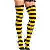 Chamqueen Calze lunghe sopra il ginocchio da donna a righe, A - Giallo Nero, Taglia unica