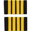 RmKbe Spalline da pilota con quattro barre nere e dorate a righe, spalline, spalline professionali per capitano uniforme per Halloween e cosplay