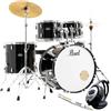 Generisch Pearl Roadshow RS525SC/C31 Jet Black - Batteria completa con bacchette e cuffie Keepdrum