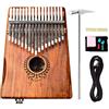 Alnicov 17 tasti Acacia EQ Kalimba, pickup integrato per pianoforte elettrico con dito e interfaccia audio da 6,35 mm per principianti Strumenti musicali professionali