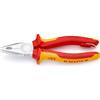 KNIPEX Pinza universale cromata isolante con manici rivestiti, 03 06 180 T