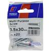 Forgefix Vite Pozi multiuso CSK ST ZP 3,5 x 30 mm ForgePack 20, la testa svasata è progettata per affondare a filo con substrati per lasciare una finitura superficiale liscia.