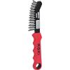KS TOOLS Cepillo de alambre de acero para pinzas de freno, 2 hileras, recto y con punta ascendente, Colgador