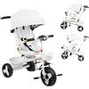 Willonin Triciclo bambini evolutivo, triciclo bambino evolutivo, triciclo 4 in 1 con barra di spinta da 18 mesi a 25 kg, B - bianco